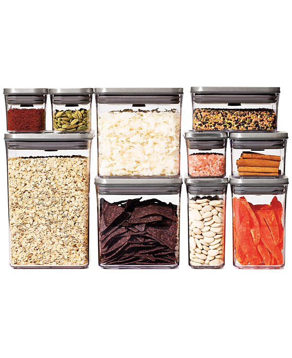 Steel Pop 12-Piece Food Storage Container Set with Scoop & Labels