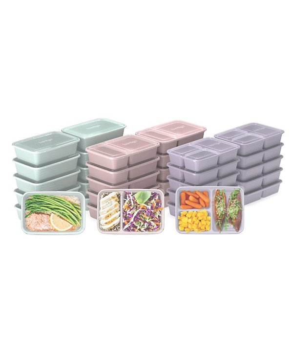 Prep Meal Prep Kit Gleam Metallic Collection, 60-Pieces