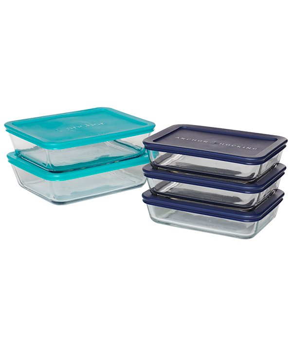 10 Piece Rectangular Meal Prep Food Storage Set