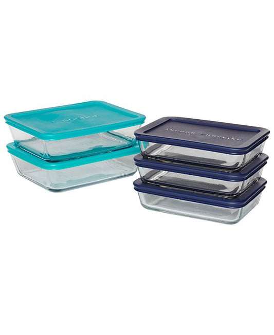 10 Piece Rectangular Meal Prep Food Storage Set