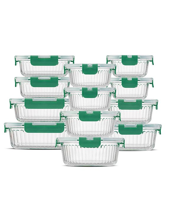 24-piece Fluted Food Storage Container Set with Lids