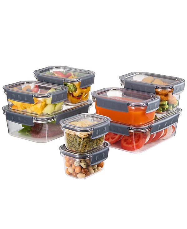 16Pc Airtight Clear Plastic Food Storage Containers with Lids - BPA Free, Keeps Food Fresh, Leak Proof, Store leftover, Meal Prep